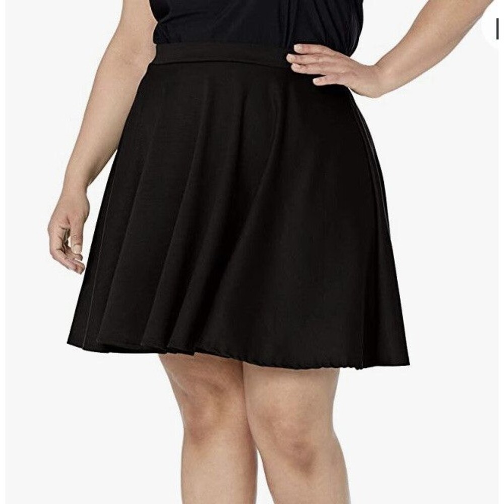 A New Day Womens Plus XL Sz 16 Circle Skirt Slightly Sheer Lined Juniors Black F